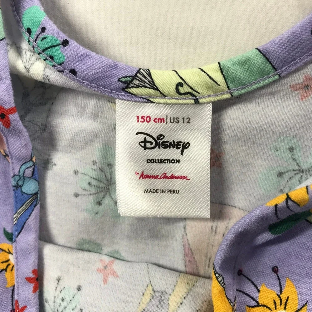 Hanna Andersson Disney Princess Purple Cotton Skater Dress Girls 12 Pockets